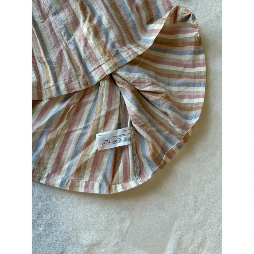 Carter's Striped Linen Dress Size 6 Sundress‎ Knee Length Pullover